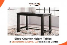 Explore elegant counter-height tables, available in Sacramento and Davis, CA at Sleep Center. Elevate your dining experience with our exquisite collection, designed to complement any home decor. These tables combine style and functionality, making them a perfect addition to your living space. Discover them today for a touch of sophistication.

https://sleepcenter.net/collections/counter-height-table
