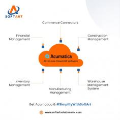 Best-in-class business and industry-specific solutions that can be easily tailored to meet the needs of your growing company. From robust Financial Management to seamless Commerce Connectors, Acumatica provides a comprehensive suite of tools to optimize your operations. Simplify your business with SoftArt's trusted expertise. Get in touch.