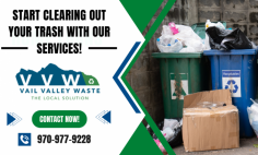 Hauling Away Your Unwanted Junk with Our Experts!

Revitalize your home or office with hassle-free trash pickup! Say goodbye to clutter and hello to convenience. Our team ensures eco-friendly disposal, on-time pickups, and competitive rates. Join Vail Valley Waste for a cleaner, greener community today!
