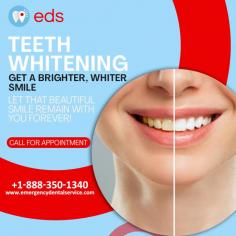 Teeth Whitening | Emergency Dental Service

Brighten up your smile with our professional teeth-whitening services!  Say goodbye to stains and discoloration, and hello to a whiter, more confident you.   Schedule an appointment at 1-888-350-1340.
