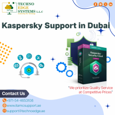 Techno Edge Systems LLC is the most efficient supplier of Kaspersky Support in Dubai. We are having many years of market experience in supplying Kaspersky products. Contact us: +971-54-4653108   Visit us: https://www.itamcsupport.ae/