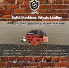 Automatic brick making machines
https://snpcmachines.com/brick-machines/bmm310

BMM300-310
Fully automatic clay red bricks making machine. Snpc made Mobile brick making machine can produce up to 12000 bricks in 01 hour. The raw material should me clay, mud or mixture of clay and flyash. this machine is widely used by the itta Bhatta, brick making factories or kilns or gyara banane ke machine, clay brick manufacturers and red brick manufacturers around the globe.This machine requires only 16-18 ltrs of fuel per hour. The machine is eco-friendly as it requires only 1/3rd of water as compare with manual production. Customers can order from any state, country or can visit us.
8826423668