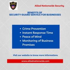 Allied Nationwide is your trusted security guard service in Los Angeles. With a team of highly trained and skilled guards, we offer comprehensive security solutions for businesses, events, and residential properties. Our commitment to excellence and professionalism ensures your safety and peace of mind. Count on Allied Nationwide for top-notch security services in Los Angeles. Get more idea here: https://alliednationwide.com/security-guard-services/
