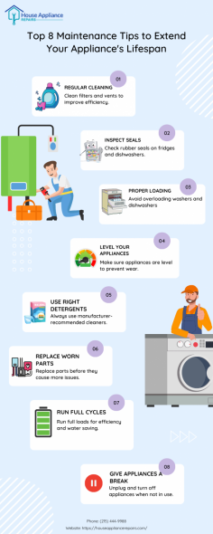 Discover essential maintenance tricks for appliances to enhance their longevity! From cleaning to inspections, follow these top 8 tips for a longer appliance lifespan.