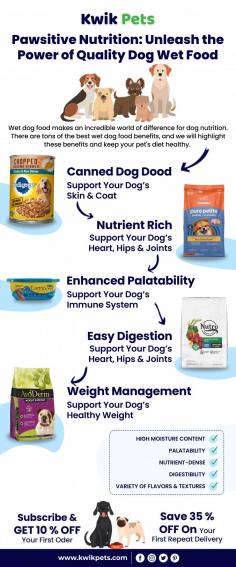 When it comes to dog wet food, there are the best nutrition options for your furry friends. Wet dog food makes an incredible world of difference for dog nutrition. There are tons of the best wet dog food benefits, and we will highlight these benefits and keep your pet's diet healthy. 
