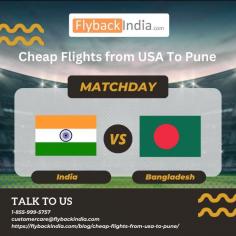 Finding cheap flights from USA to Pune with FlybackIndia. Today there is a match between India and Bangladesh, which will be played in the stadium of Pune. If you want to watch this match then book your tickets from usa to pune today with flybackindia.