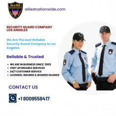 If you're in need of a reliable security guard company in Los Angeles, look no further. Our experienced team of professional guards is dedicated to providing top-notch security services for businesses, events, and residential properties. With our expertise and commitment to safety, you can have peace of mind knowing your premises are well-protected. for more details, visit here: https://alliednationwide.com/