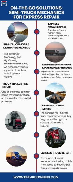 On-the-Go Solutions: Semi-Truck Mechanics for Express Repair
Discover the Convenience of having a Semi-Truck Mobile Mechanic Near you, providing express truck repair services at your location.
for more info : https://www.breakdowninc.com/blog/why-do-brake-defects-put-so-many-trucks-out-of-service
