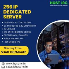 Do you require the best ROI of your marketing campaign? Switch to the best-in-class Dedicated Server with 256 IPs. Enjoy high performance, security, and greater flexibility at your fingertips. Choose from various operating systems and elevate your online journey with Hostinc.
Visit Us: https://hostinc.in/256-ips-dedicated-server