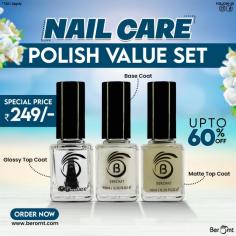 Top coat, base coat which protects your nails and also maintains their shine. gives your nails a shiny look at beromt | Free shipping!