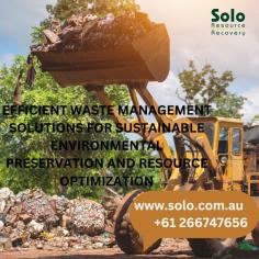 Solo offers comprehensive Waste Management Services, ensuring efficient disposal and recycling solutions. From waste collection to sustainable practices, we prioritize environmental responsibility. Trust Solo for tailored waste management that meets your needs while minimizing environmental impact.
https://www.solo.com.au/

