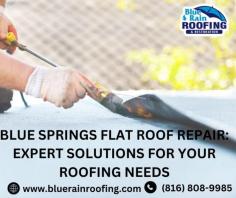 Flat Roof Repair in Blue Springs, Missouri: Trust our experts to efficiently and professionally handle your flat roof repair needs. We provide top-notch solutions to ensure the durability and longevity of your flat roofing system.