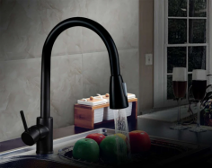 Looking for the perfect elegance and functionality in your kitchen? Discover the contemporary-designed black pull-down faucet at Brudermaim. This modern chrome and black kitchen faucet combines style with practicality. Its pull-down feature ensures flexibility and precise water flow control.  With our commitment to quality, this faucet not only improves your kitchen's style but also delivers top-notch performance.
