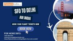 Book SFO to  Delhi Air India flight tickets with FlybackIndia. Air India offers nonstop service from SFO to Delhi. The cheapest flights to delhi from sfo is $733 round trip and $499 one way.