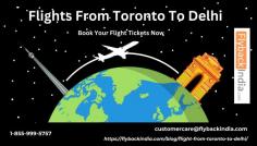 Are you looking for cheap flights from Toronto to Delhi? Then you have come to the right place. Flyback India will help you find the cheapest flights. So what are you looking for, pick up your phone now and call us at 1-855-999-5757 and you can also mail us at customercare@flybackindia.com