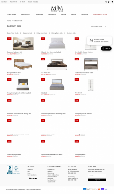MJM Furniture bedroom stock clearance