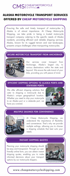 Ensuring the safe and timely transport of motorcycles in Alaska is of utmost importance. At Cheap Motorcycle Shipping, we take pride in being a trusted motorcycle transport company catering to the specific needs of Alaska residents, providing efficient and reliable shipping services. Alaska, known for its rugged terrain and vast landscapes, presents unique challenges when transporting motorcycles.
