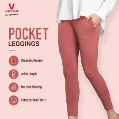 Made from luxurious fabric, designed at the perfect length, and featuring moisture wicking fabric to keep you fresh. ​

​Did we mention they come with pockets? Your go-to leggings for comfort and convenience!

Grab yours from your nearest VStar outlet or order online from https://www.vstar.in/women-ankle-length-stretchable-leggings-with-secured-side-pocket