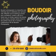 Boudoir photography is a beautiful and intimate way to celebrate your sensual side. Whether you're looking to boost your confidence, create a gift for a loved one, or simply capture the beauty of your body, a boudoir photo shoot is the perfect way to do it. Contact Celebrations 4K for Boudoir Photography.
