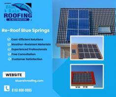 Upgrade your home in Blue Springs, MO with a top-notch re-roofing service from Blue Rain Roofing. Our experts ensure durability and style, transforming your property with precision and excellence. Explore the link for a seamless transition to a stunning, new roof.