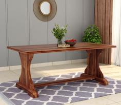 Buy Ryder 6 Seater Dining Table (Honey Finish) Online at Wooden Street https://www.woodenstreet.com/dining-table-sets