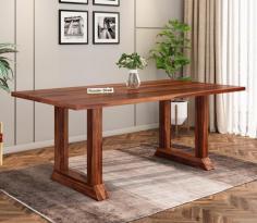 Buy Rusler 6 Seater Dining Table (Honey Finish) Online at Wooden Street