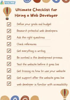 The Ultimate Checklist for Hiring a Web Developer

Hiring a web developer is a big decision. You want to make sure you hire someone who is qualified, experienced, and a good fit for your project.

Here is an expanded checklist for hiring a web developer. Visit our website to know more.