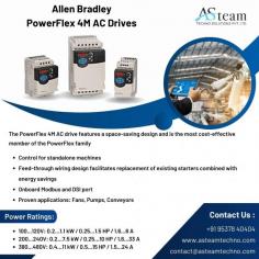 Allen Bradley PowerFlex 4M AC Drives

The PowerFlex 4M AC drive features a space-saving design and is the most cost-effective member of the PowerFlex family

Control for standalone machines
Feed-through wiring design facilitates replacement of existing starters combined with energy savings
Onboard Modbus and DSI port
Proven applications: Fans, Pumps, Conveyors
