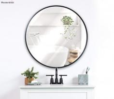 Buy Round 18 Inch Mirror (Black) Online in India at Wooden Street https://www.woodenstreet.com/mirrors