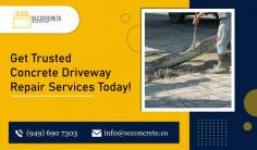 Get High-Quality Concrete Driveway Repair Services Today!

Need loyal concrete driveway repair in San Diego, CA? Our top-skilled crew specializes in repairing and restoring damaged concrete driveways. From cracks and potholes to sunken sections, we'll ensure a smooth and durable surface that enhances curb appeal. Rely on SC Concrete for expert concrete driveway repair services.
