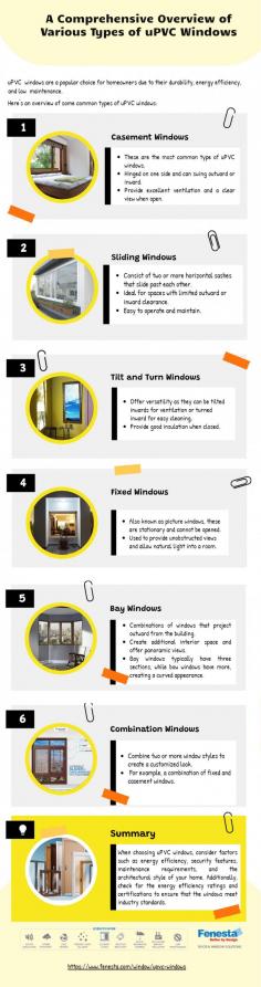 uPVC windows offer versatile options to complement diverse preferences. Casement windows provide outward ventilation, sliding windows maximize space efficiency, tilt and turn windows offer flexibility, and sash windows combine classic aesthetics with modern energy efficiency, catering to a range of architectural and functional needs.