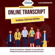 Online Transcript is a Team of Professionals who helps Students for applying their Transcripts, Duplicate Marksheets, Duplicate Degree Certificate ( Incase of lost or damaged) directly from their Universities, Boards or Colleges on their behalf. Online Transcript is focusing on the issuance of Academic Transcripts and making sure that the same gets delivered safely & quickly to the applicant or at desired location. https://onlinetranscripts.org/