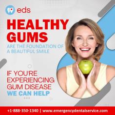 Healthy Gums | Emergency Dental Service

Healthy gums are important for a beautiful smile. If you're suffering from gum disease, Emergency Dental Service is here to assist you in restoring your oral health and confidence. Let us help you regain your winning smile. Schedule an appointment at 1-888-350-1340.