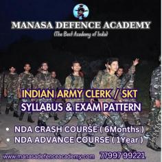 INDIAN ARMY CLERK / SKT SYLLABUS & EXAM PATTERN #indianarmy #trending #viral #armyexam

For more details :
https://manasadefenceacademy1.blogspot.com/2023/12/indian-army-clerk-skt-exam-pattern.html

JOIN NOW
NDA CRASH COURSE ( 6 MONTHS)
NDA ADVANCE COURSE (1 YEAR )