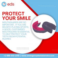 Protect Your Smile | Emergency Dental Service

Protect your smile with customized mouthguards! It is essential for sports lovers because it shields teeth from potential injuries and ensures dental safety. Trust Emergency Dental Service for your oral protection needs. Schedule an appointment at 1-888-350-1340.