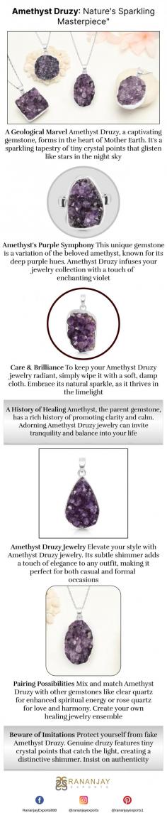 A Geological Marvel Imagine wearing a piece of Earth's history as jewelry. Amethyst Stalactites, formed over millennia in caves, reveal intricate layers of amethyst crystals, creating one-of-a-kind pieces.
Amethyst's Healing Energy Amethyst, known for its calming properties, brings tranquility and clarity to the wearer. Amethyst Stalactite jewelry offers both beauty and serenity.
