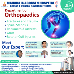 At the Maharaja Agrasen Multispecialty Hospital in Dwarka, you may find the best doctors in orthopedics, neurology, cardiology, gynecology, dermatology, etc.