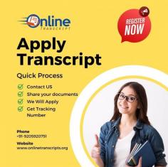 Online Transcript is a Team of Professionals who helps Students for applying their Transcripts, Duplicate Marksheets, Duplicate Degree Certificate ( Incase of lost or damaged) directly from their Universities, Boards or Colleges on their behalf. Online Transcript is focusing on the issuance of Academic Transcripts and making sure that the same gets delivered safely & quickly to the applicant or at desired location. https://onlinetranscripts.org/