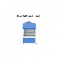 Ducted fume hood  is a floor mounted, dual layered unit made of exterior cold-rolled steel and interior melamine board. Built-in centrifugal blower controls air stream speed. UV lamps aids in efficient decontamination. LED digital screen displays airflow level. Standard PVC exhaust duct removes toxic fumes and provide excellent chemical resistance.