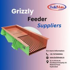 Buildmate is a leading grizzly feeders supplier in India. Our robust and reliable feeders are designed to effectively separate and feed materials, enhancing the efficiency of crushing and screening operations in various industries. These feeders incorporate robust construction and advanced technology to withstand heavy-duty applications and ensure optimal performance. Buildmate's grizzly feeders effectively separate and regulate the flow of material, preventing clogging and enhancing overall productivity.