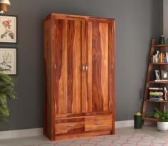 Buy Holden 2 Door Multi Utility Wardrobe (Honey Finish) Online From Wooden Street