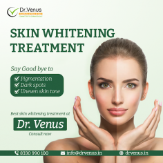 Discover luminous skin at Dr. Venus, the best skin whitening clinic in Hyderabad. Our expert-led treatments target hyperpigmentation, ensuring a brighter and even complexion. Trust our advanced techniques to enhance your natural radiance and confidence. Experience transformative results at the premier skin whitening clinic in Hyderabad.



