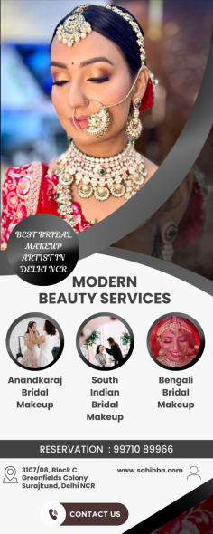 Sahibba K Anand, renowned as the premier  Best Bridal Makeup Artist in Delhi NCR, promises an unforgettable transformation on your special day. Radiate confidence with her exceptional skills, ensuring a stunning bridal glow.