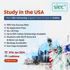 SIEC is organizing online event in Ludhiana on 27 Jan 2024 for study in USA.