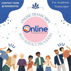 Online Transcript is a Team of Professionals who helps Students for applying their Transcripts, Duplicate Marksheets, Duplicate Degree Certificate ( Incase of lost or damaged) directly from their Universities, Boards or Colleges on their behalf. Online Transcript is focusing on the issuance of Academic Transcripts and making sure that the same gets delivered safely & quickly to the applicant or at desired location.  https://onlinetranscripts.org/