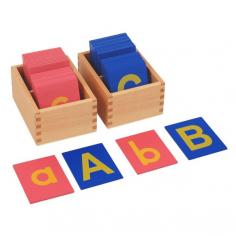 26 lower and upper case sandpaper letters.

• All lower case letters are pink

• All capital case letters are blue.

• Dimensions of each tile: 3.5 x 2.75 inches

• Recommended Ages: 3 years and up

Buy now: https://kidadvance.com/lower-and-capital-case-sandpaper-letters-w-boxes.html