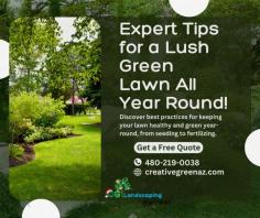 Maintaining a lush green lawn all year round requires expertise and proper care. Our team of landscaping professionals near you is here to provide you with expert tips to achieve and sustain a vibrant lawn throughout the seasons. From regular mowing and watering schedules to effective fertilization and weed control techniques, we have the knowledge and experience to help you keep your lawn in top shape. With our guidance, you can enjoy a beautiful and healthy lawn that enhances the beauty of your outdoor space. Contact us today for expert advice on maintaining a lush green lawn.


Contact us today for a FREE consultation!
480-219-0038
https://creativegreenaz.com/cgl-lp/