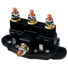 Cole Hersee Motor Reversing Solenoid 24V-$242.00

For reversing motors such as hoists, winches, windlasses, ATVs and snowplow blades. Two solenoids in one for cost and space savings and simpler wiring. Two integral solenoids provide dynamic braking for permanent magnet motors when neither coil is energized. 12V: 24450B, 24V: 24450-02B


