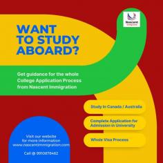  Canadian Student Visa is the first preferable choice of almost all the Indian Students for Higher Studies but there are so many other options are also available these days. We are working as a Study Abroad Consultants and helping Students to get the admissions in Canada, Australia, New Zealand, Ireland, USA & UK. Online Student Visa also dealing in Permanent Residency Visa of Canada, Business Visa of Canada, LMIA Support in Canada, Permanent Residency Visa of Australia, Transcript Support, Overseas Staffing, PR Consultancy. https://nascentimmigration.com/canadian-overseas-job.php