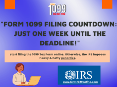 Time is of the essence! With just one week remaining, our Form 1099 Filing Countdown ensures you stay on track to meet the upcoming deadline. Seize the opportunity to file seamlessly and affordably with Form1099online.com, where efficiency meets exceptional service. Don't let the clock run out – act now to secure your hassle-free tax return filing experience.